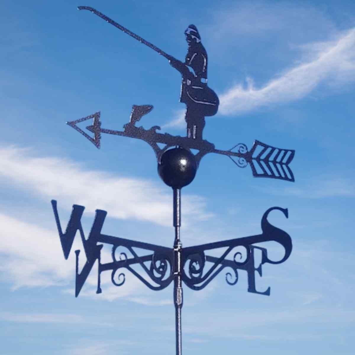 Fisherman and rod weathervane