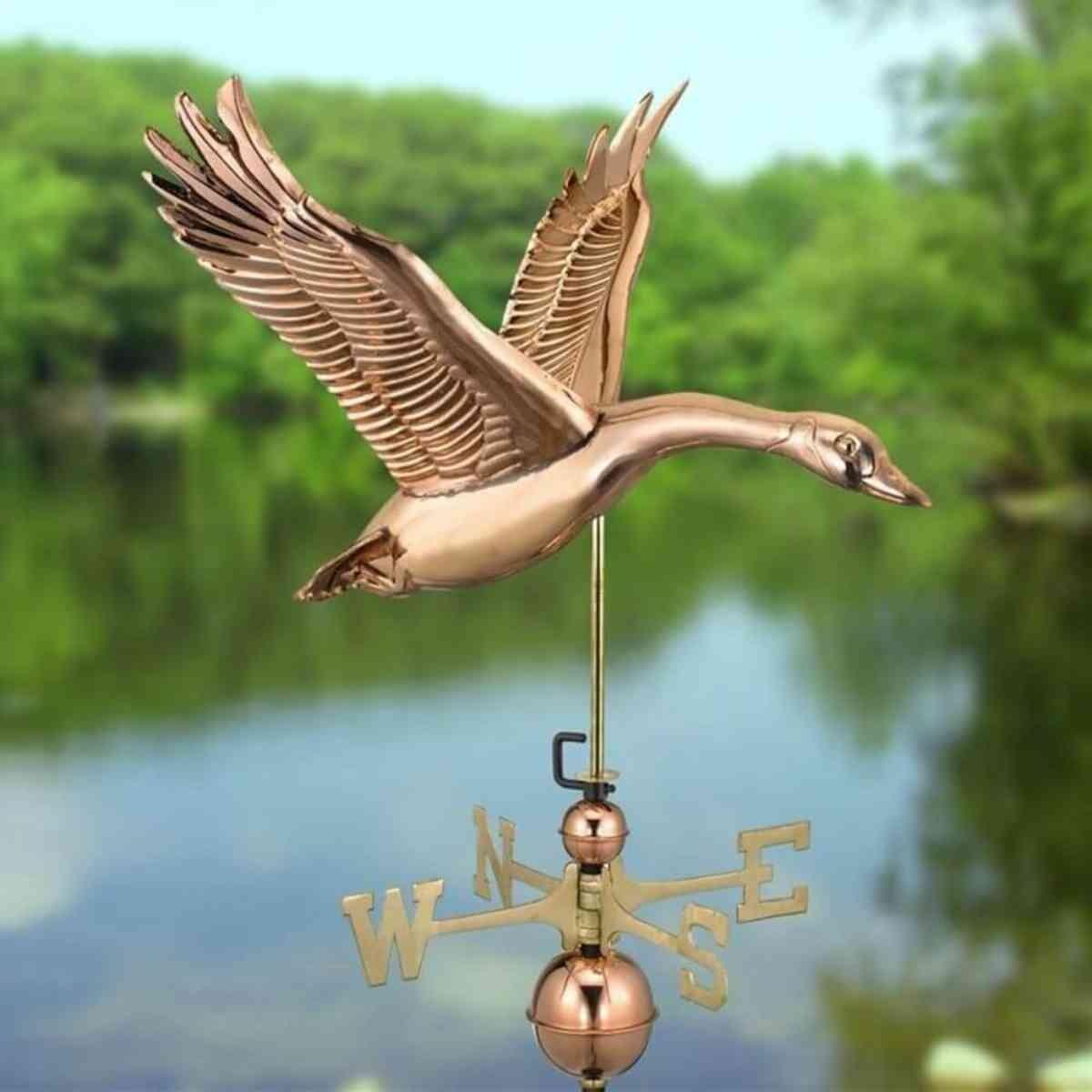 Large copper goose weathervane