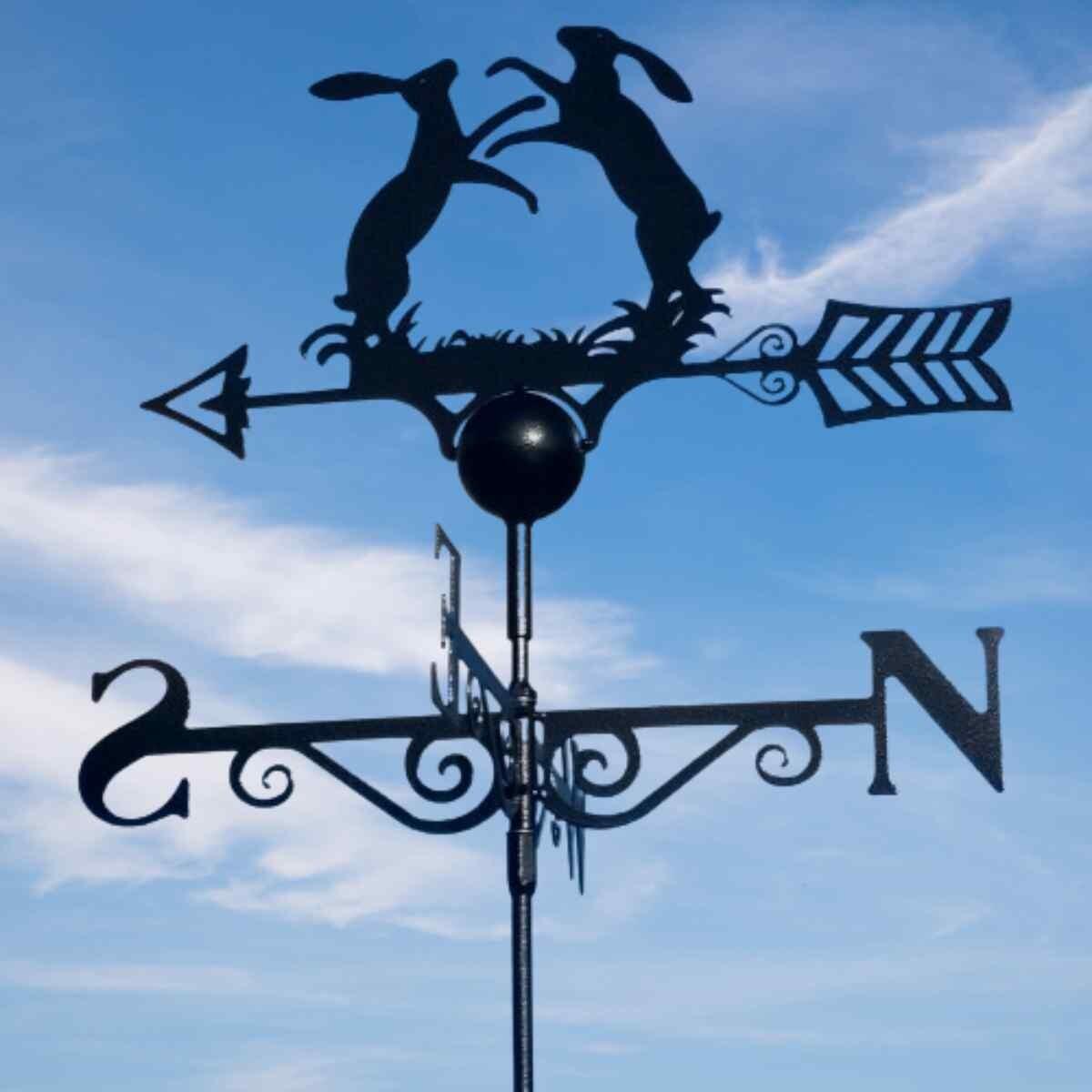 Boxing hares weathervane