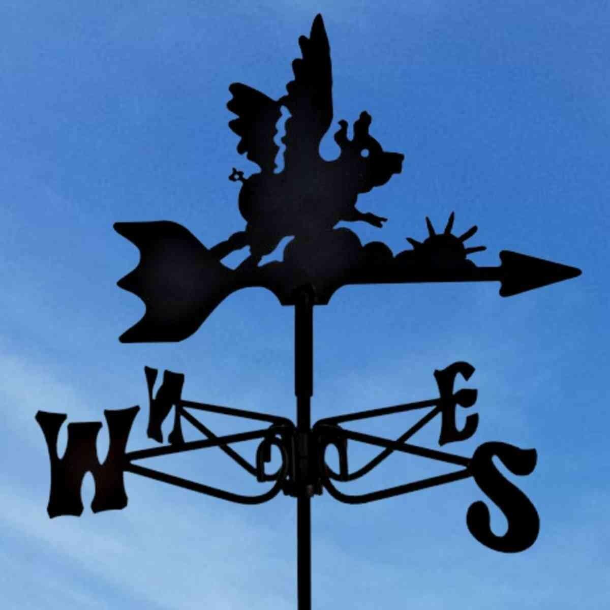 Flying pig mini weathervane