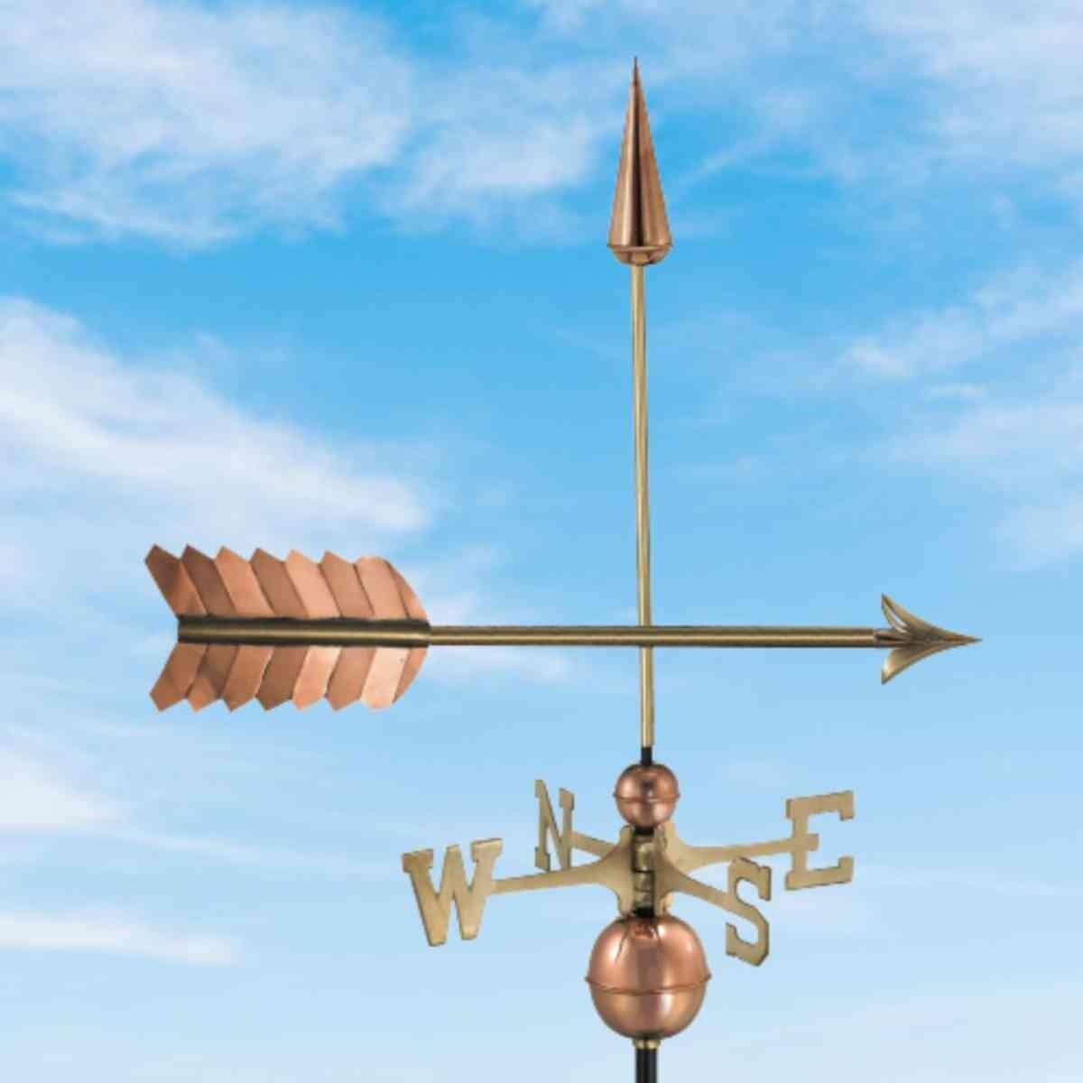 Large copper arrow weathervane