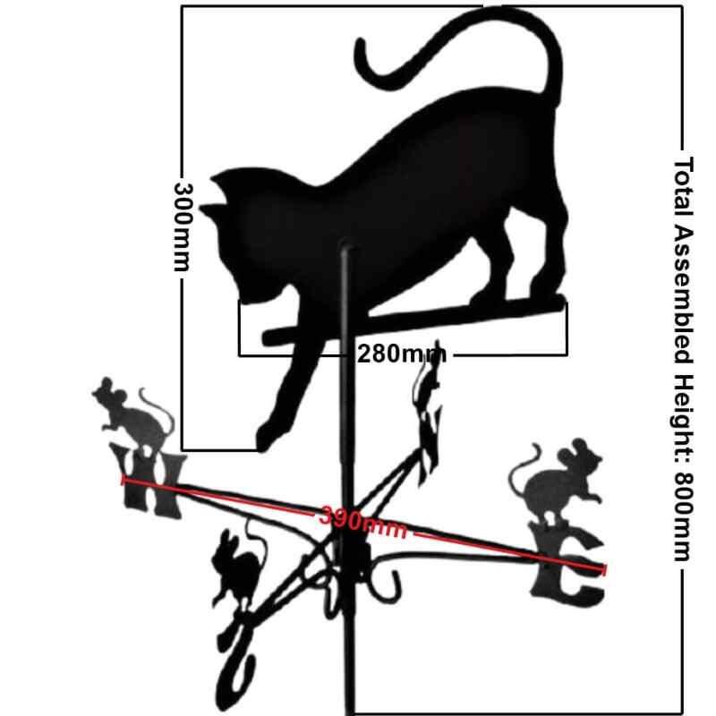 Cat and mouse traditional weathervane