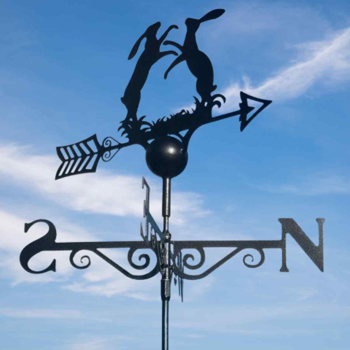 Boxing hares weathervane