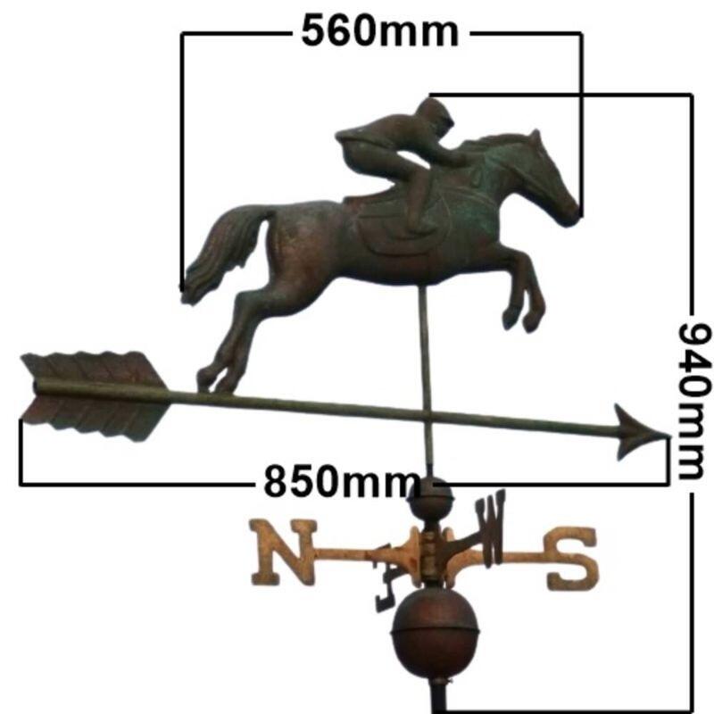 Large copper vintage race horse weathervane