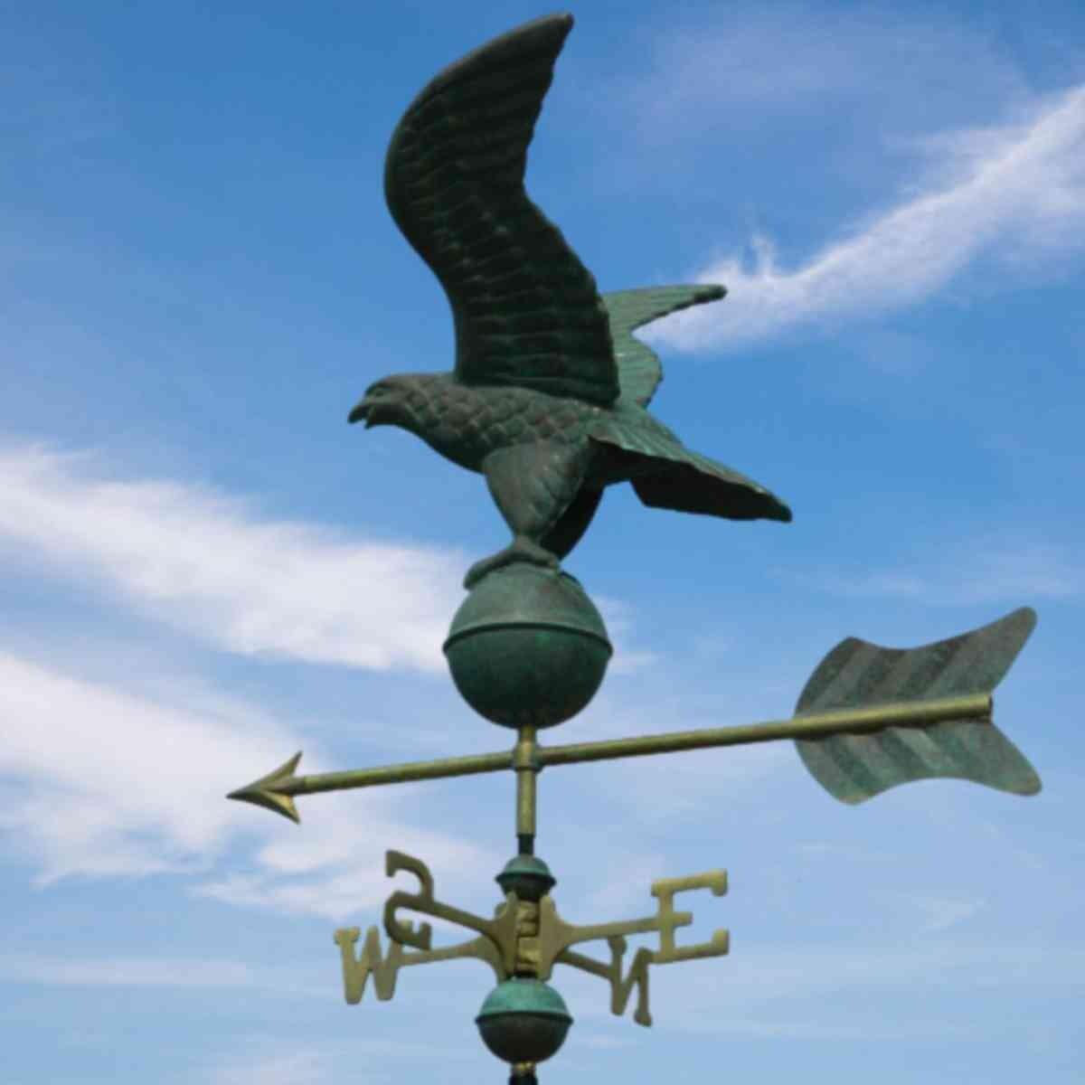 Medium genuine copper aged vintage eagle weathervane