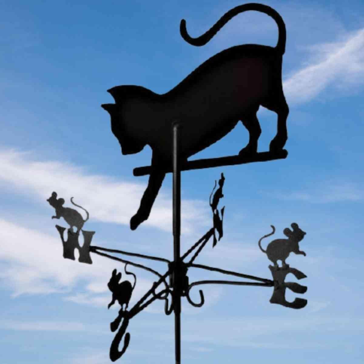Cat and mouse traditional weathervane