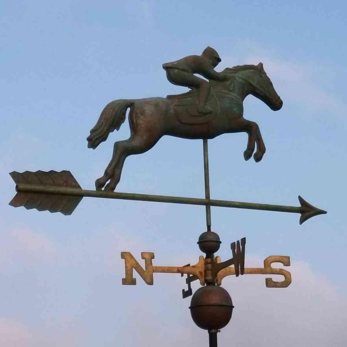 Large copper vintage race horse weathervane