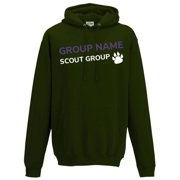 Scout Group Text Hoodie Scout Green - Adult
