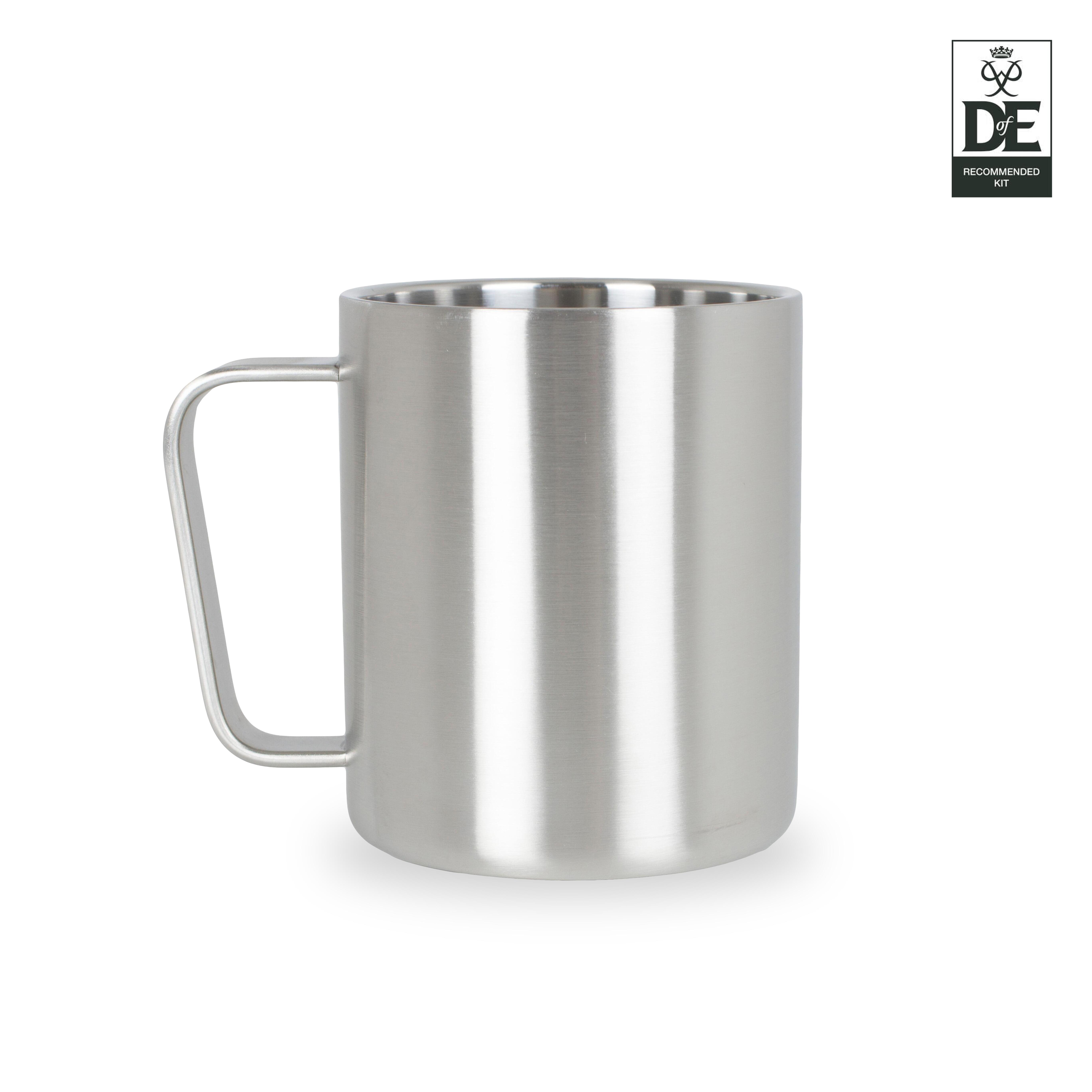 Stainless steel camping mug for outdoor use