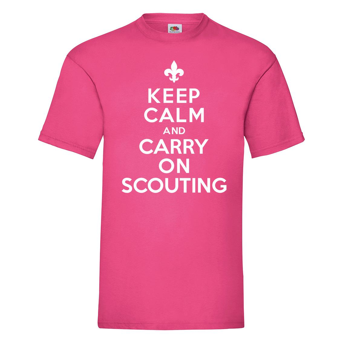 Keep Calm Scouting Youth T-Shirt - Hot Pink