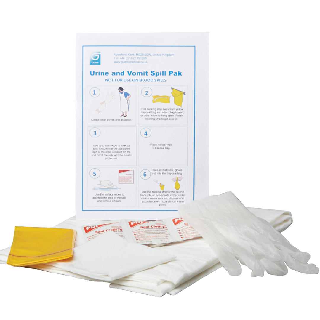 Single Use Urine & Vomit Spill Clean up Kit