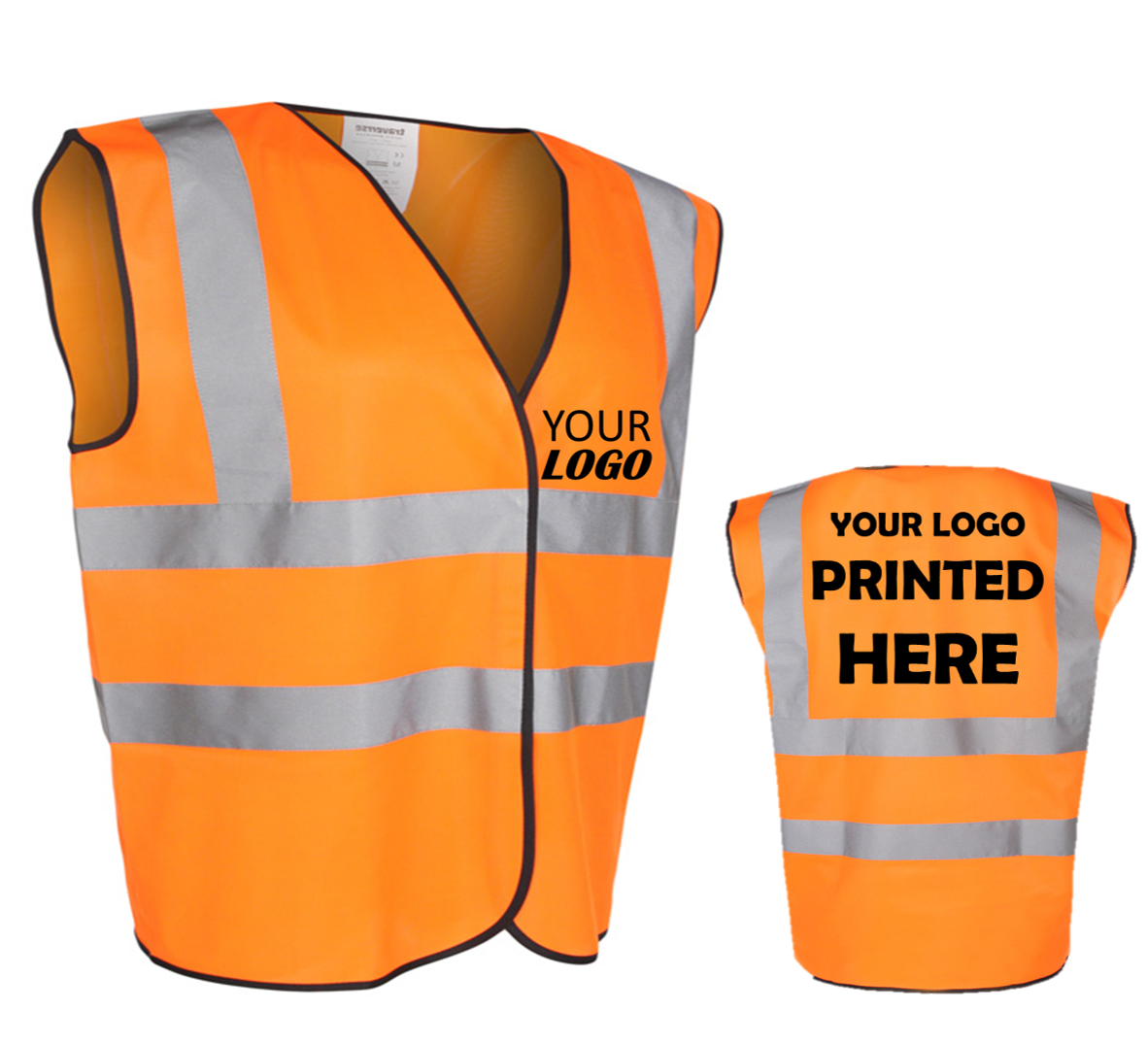 Printed Orange Hi Vis Vests