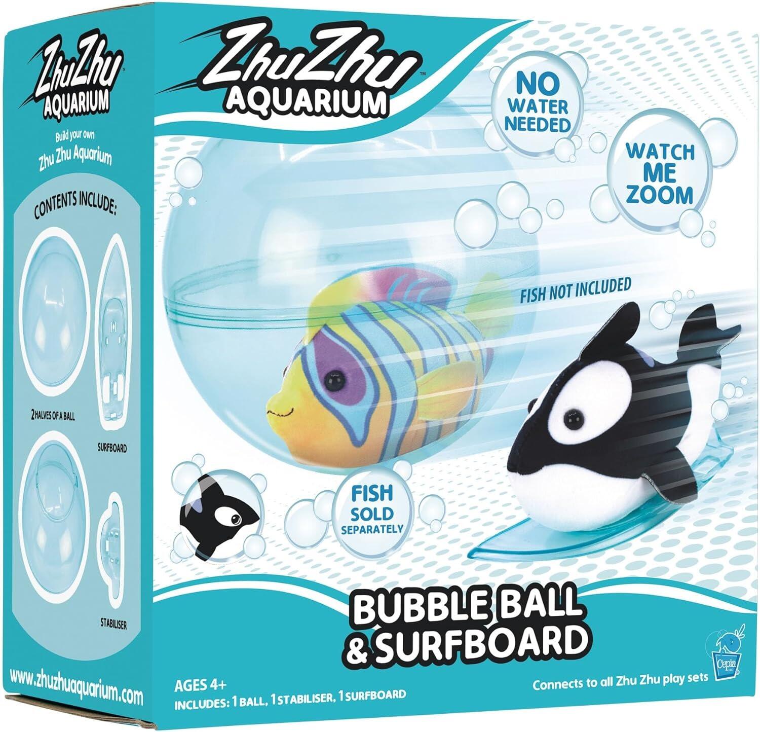 Zhu Zhu Fish Bubble Ball and Surfboard