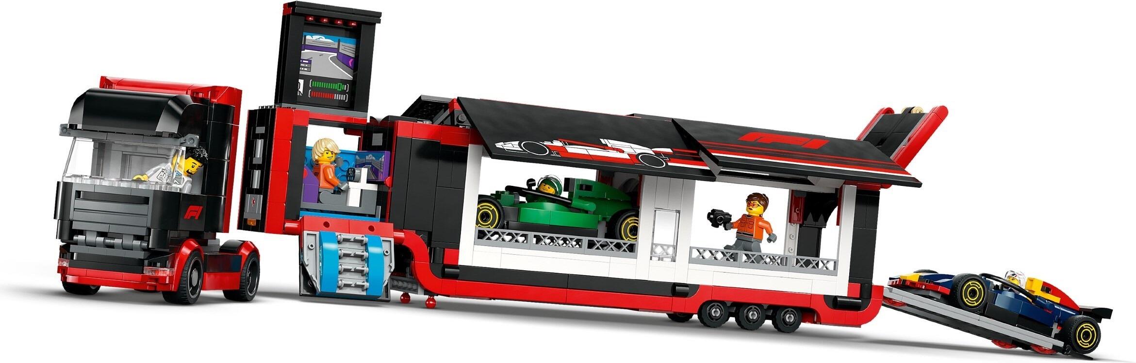 F1 Truck with RB20 & AMR24 F1 Cars