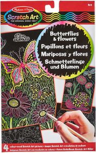 Scratch Art Butterflies and Flowers