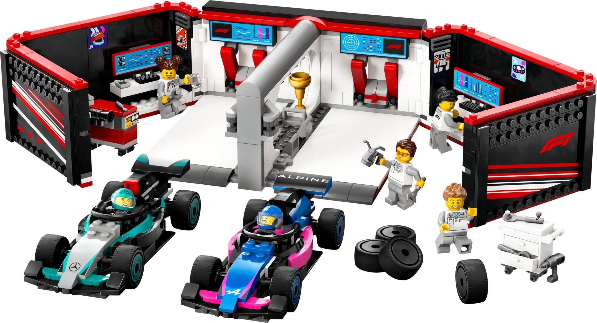 LEGO® City F1® garage and toy race cars playset