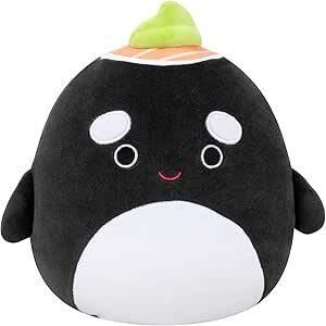 7.5 inch Squishmallow - Kai the black Sushi Whale