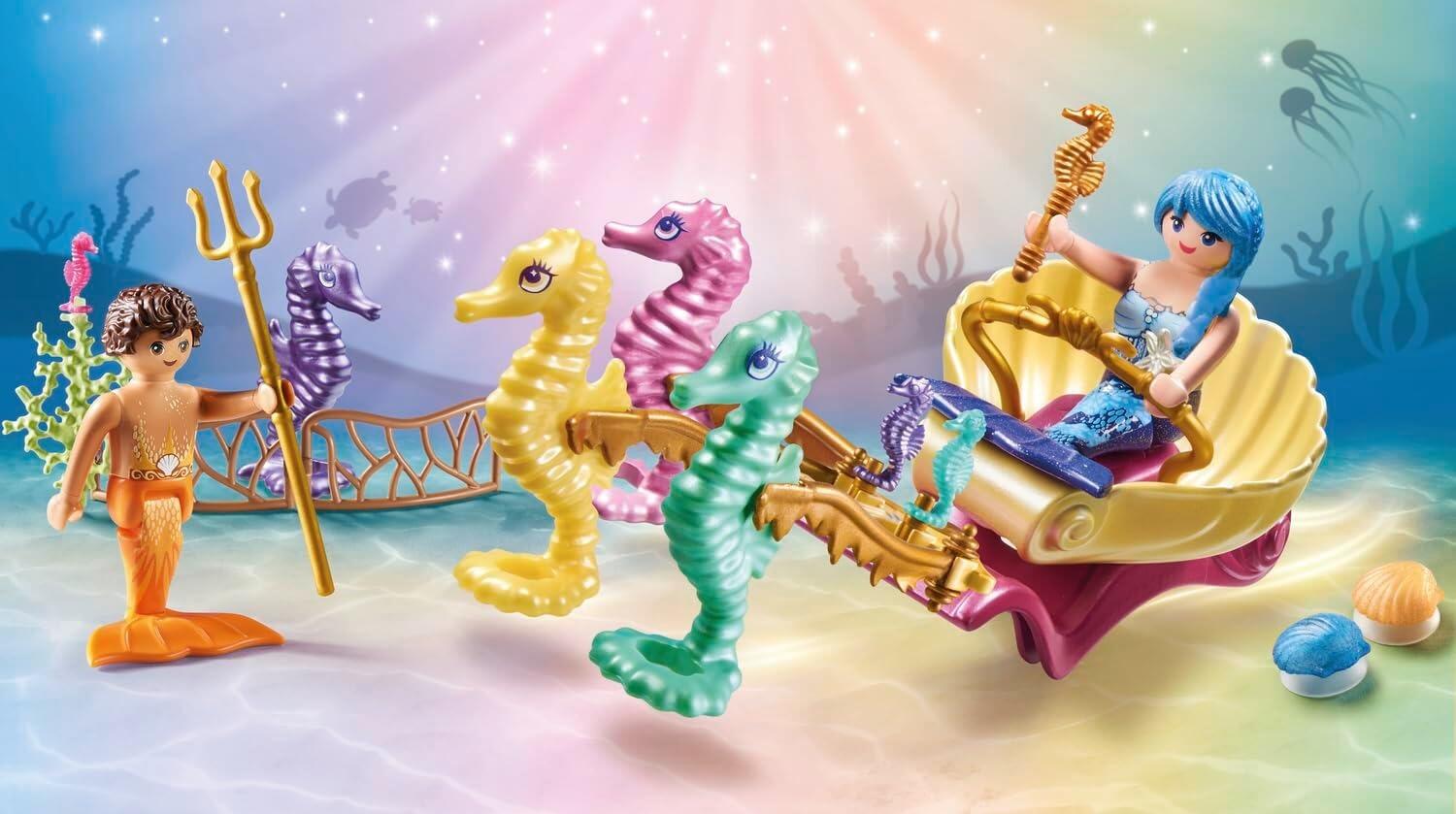 Mermaid with Seahorse Carriage