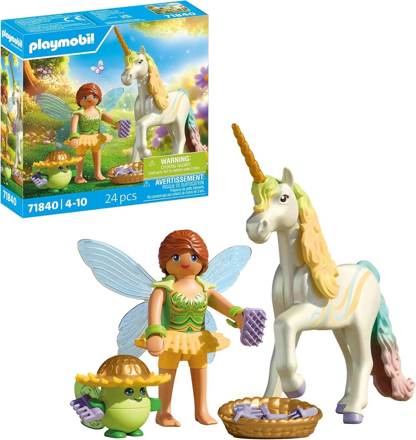 Rainbow Flower Unicorn with Fairy