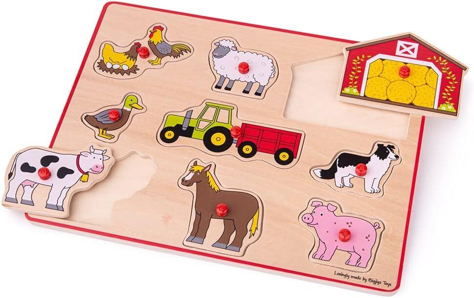 Lift out farm peg puzzle