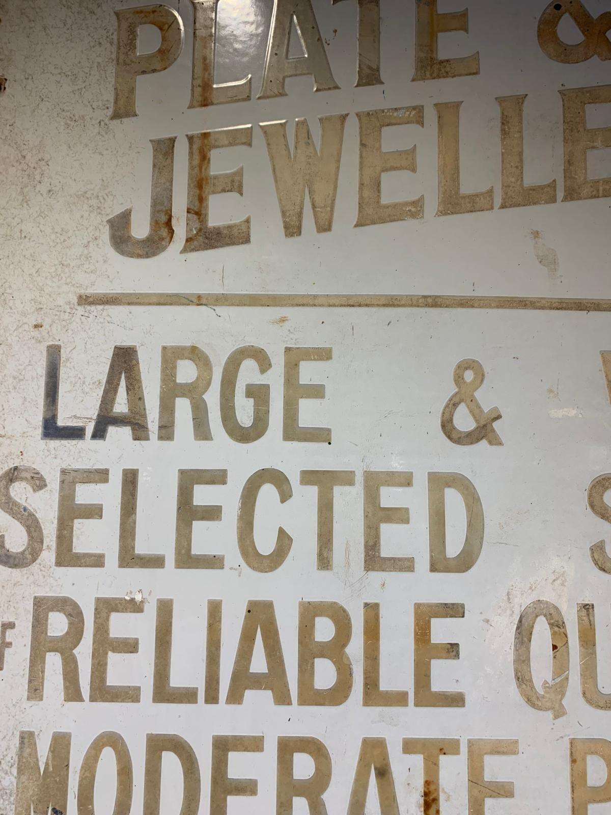Metal watches clocks plate & jewellery sign