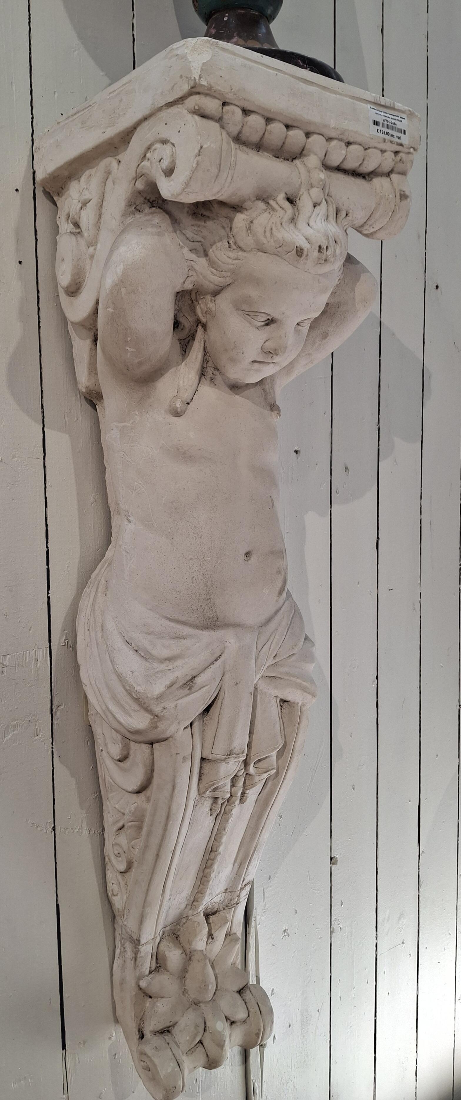 Pair of Composite Stone Cherub Corbels