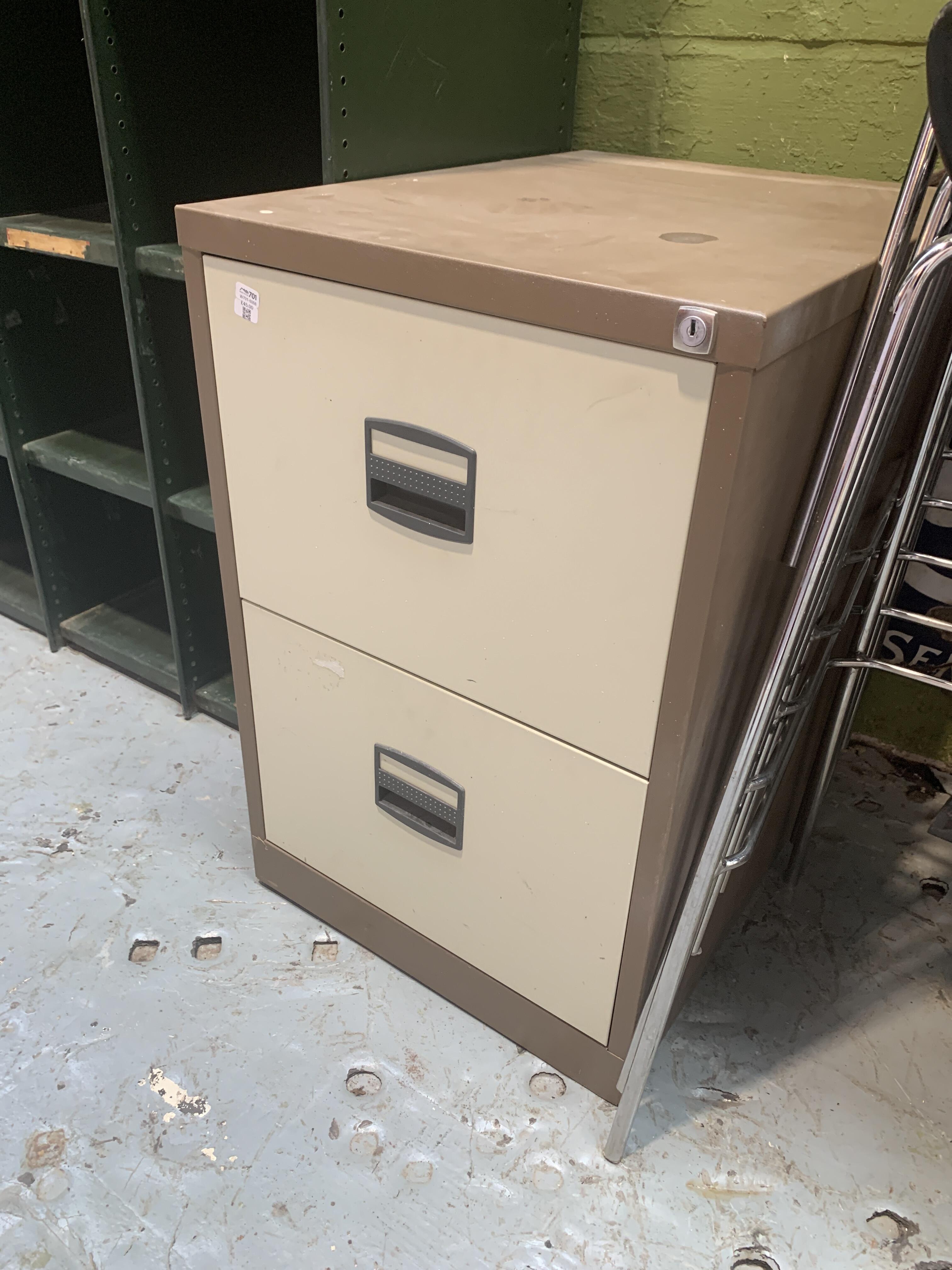 Vintage Two-Door Metal Filing Cabinet