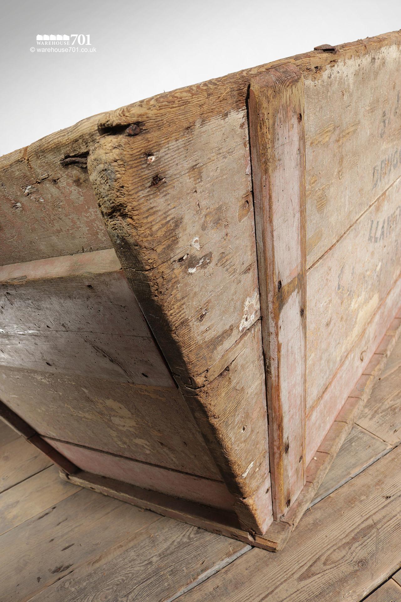 Salvaged Signwritten Wood Storage Bin Trough or Hopper #2