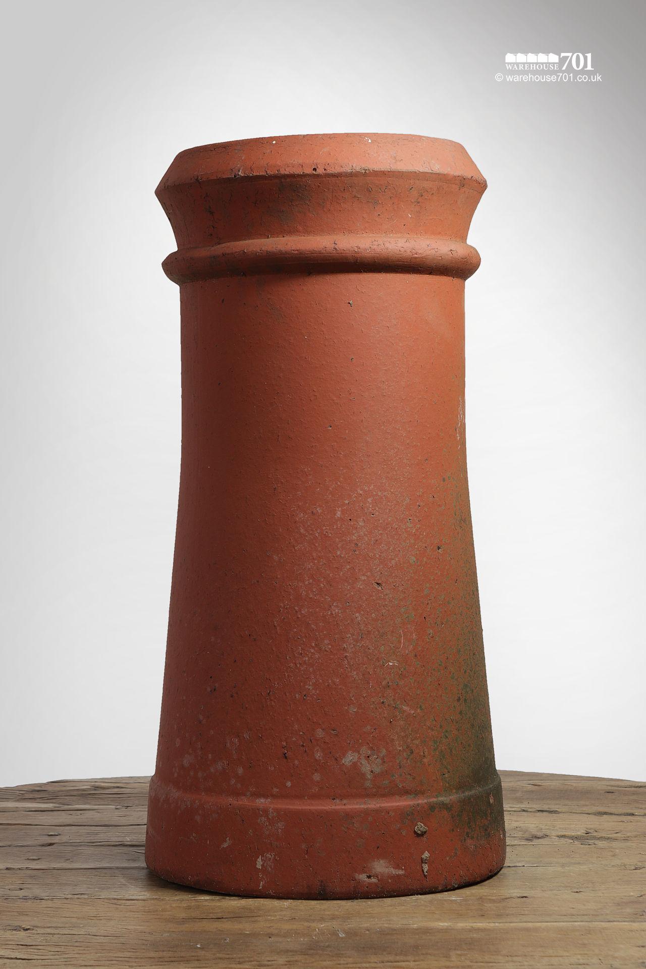 Reclaimed Pair of Tall Cannon Mouth Red Chimney Pots #4