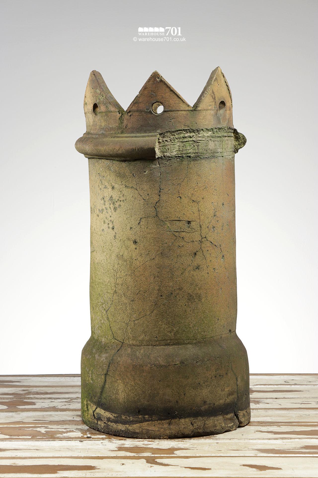 Salvaged Buff Pierced Crown Chimney Pot #2