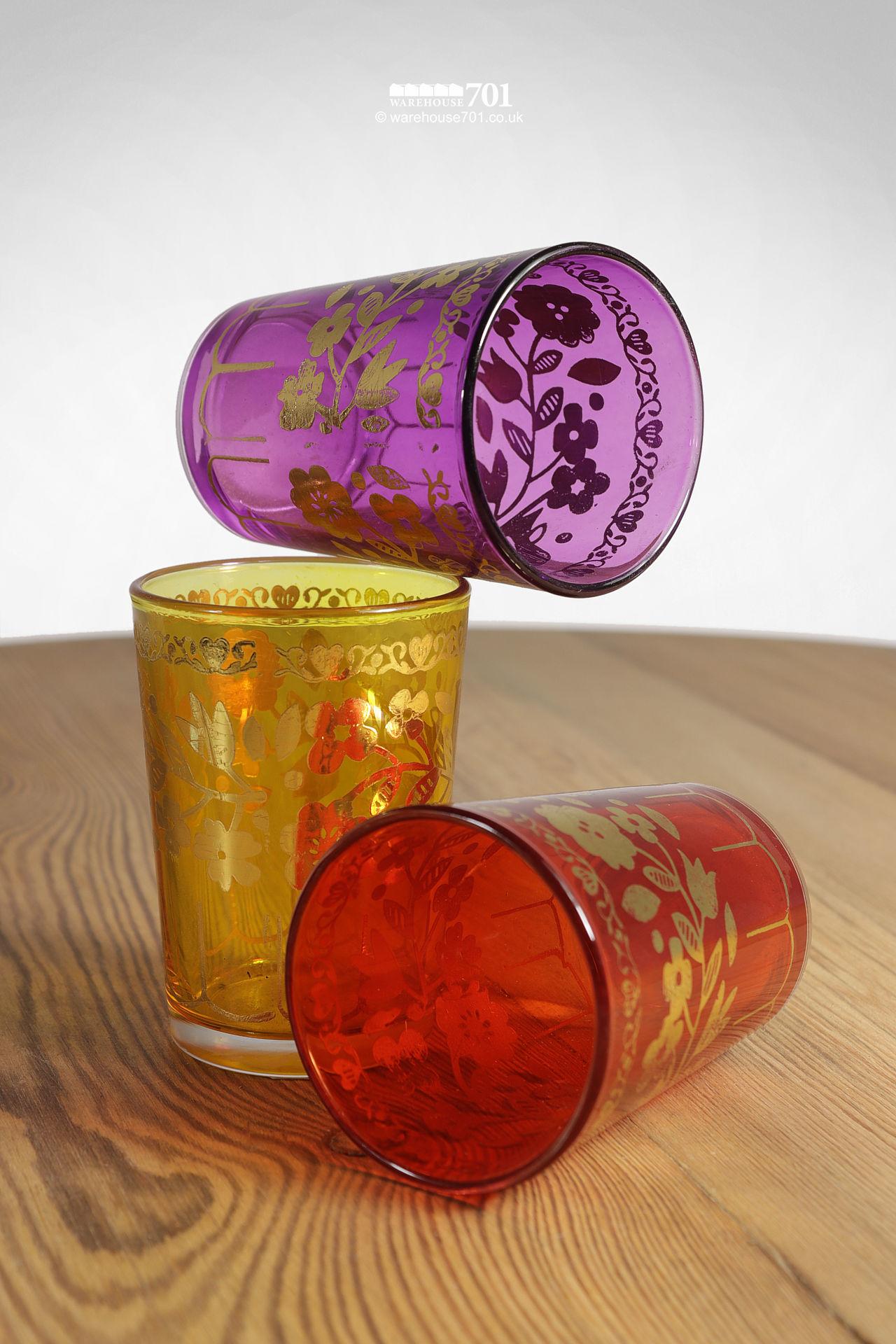 Colourful Gilded Effect Candle Light Glasses or Holders