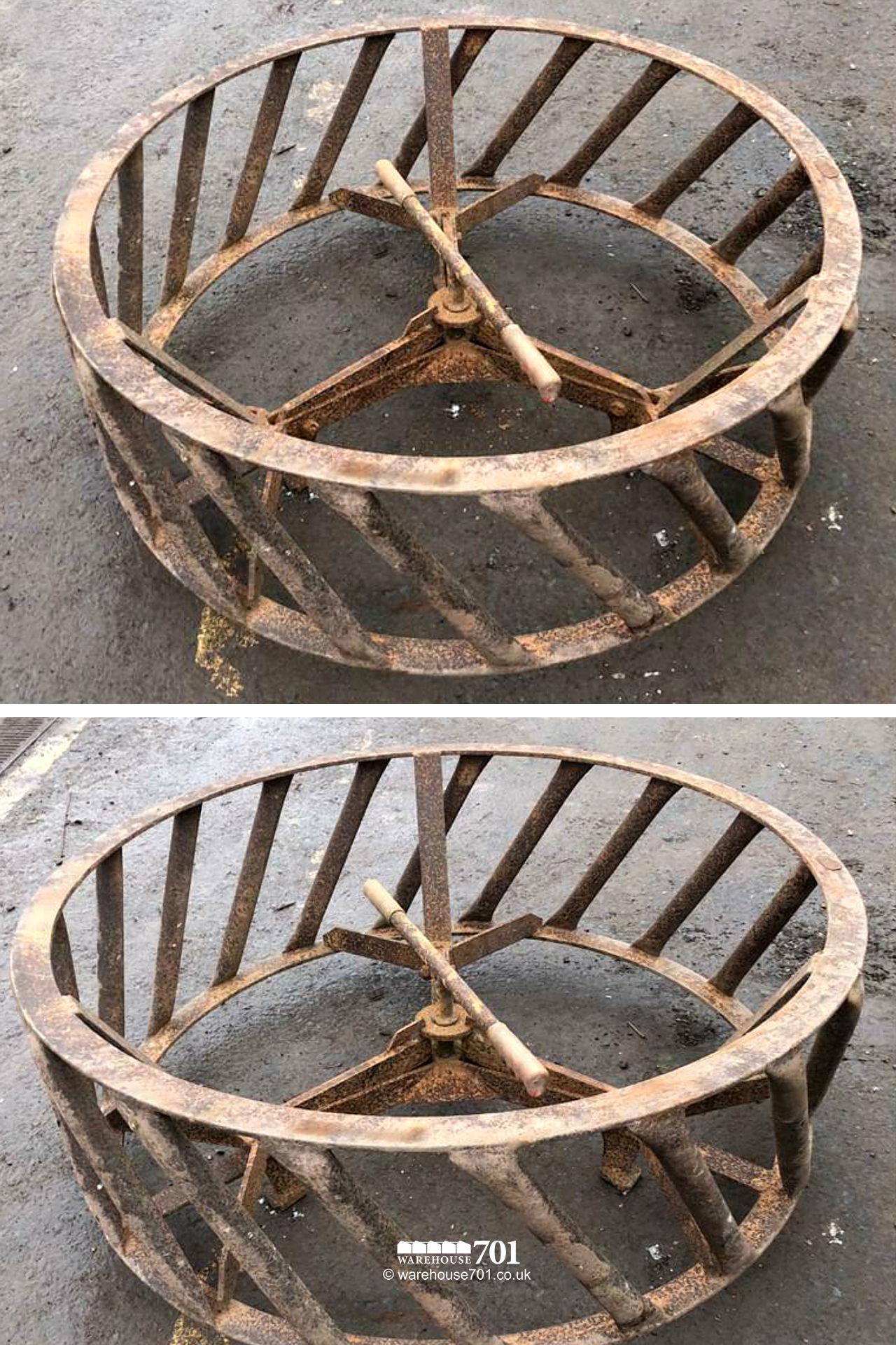 Pair of Vintage Agricultural Farm Tractor MF35 Tyre Covers Cage Garden Fire Pit