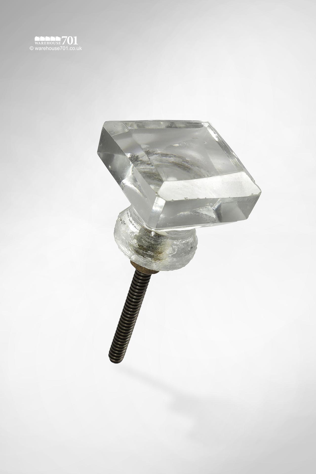 New Square Faceted Glass Door , Drawr or Cupboard Knob