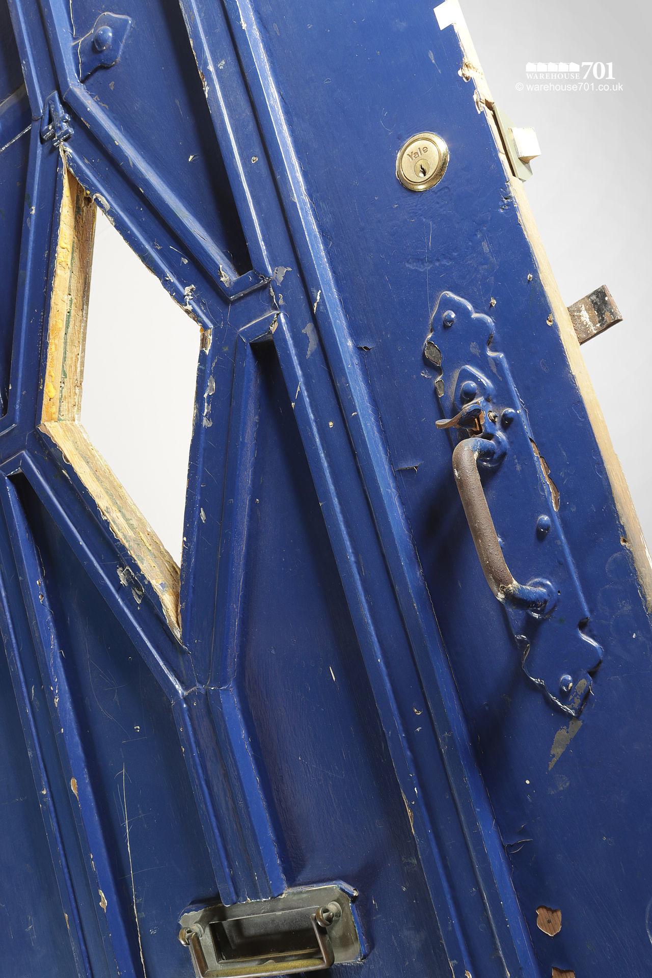 Old Blue External Diamond-Glazed Plank and Ledge Heavy Pine Door #2