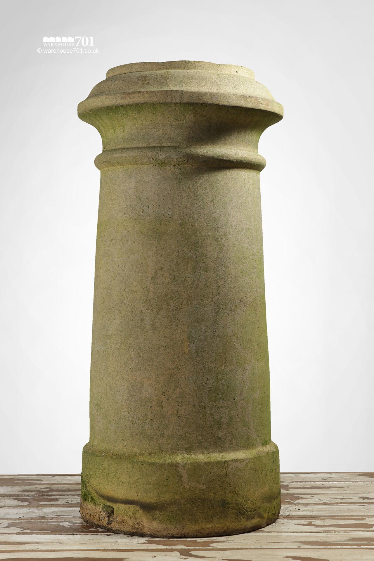 Pair of Salvaged Cream or Buff Clay Stylised Cannon Chimney Pots #4