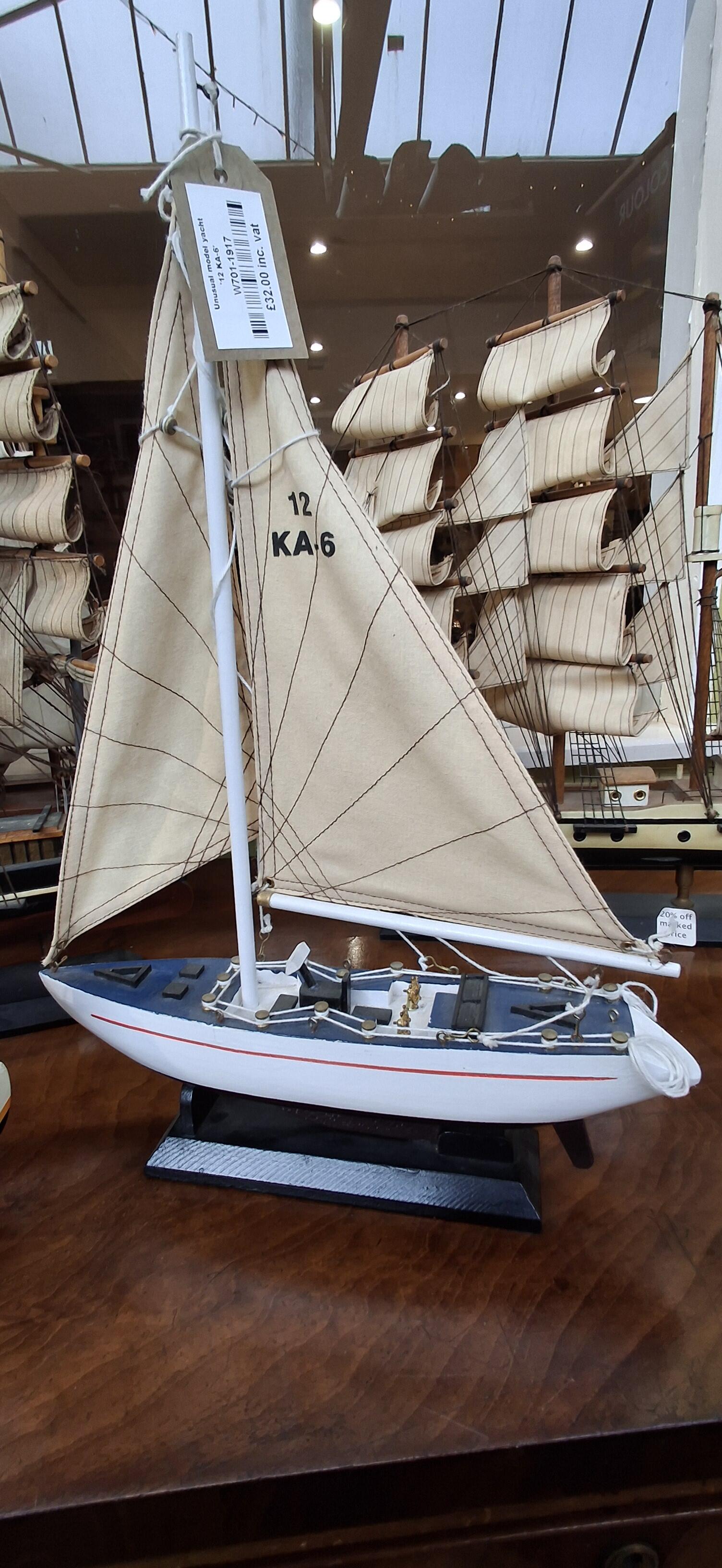 Vintage Model Ship '12 KA-6' with Sail