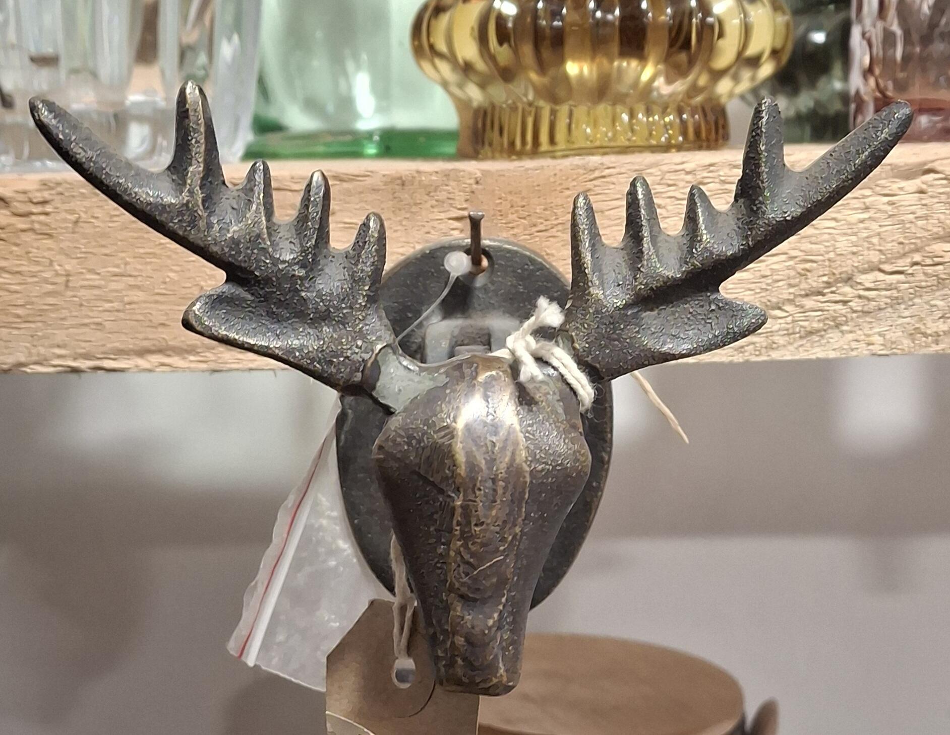 Antique Black Stag Door Knocker