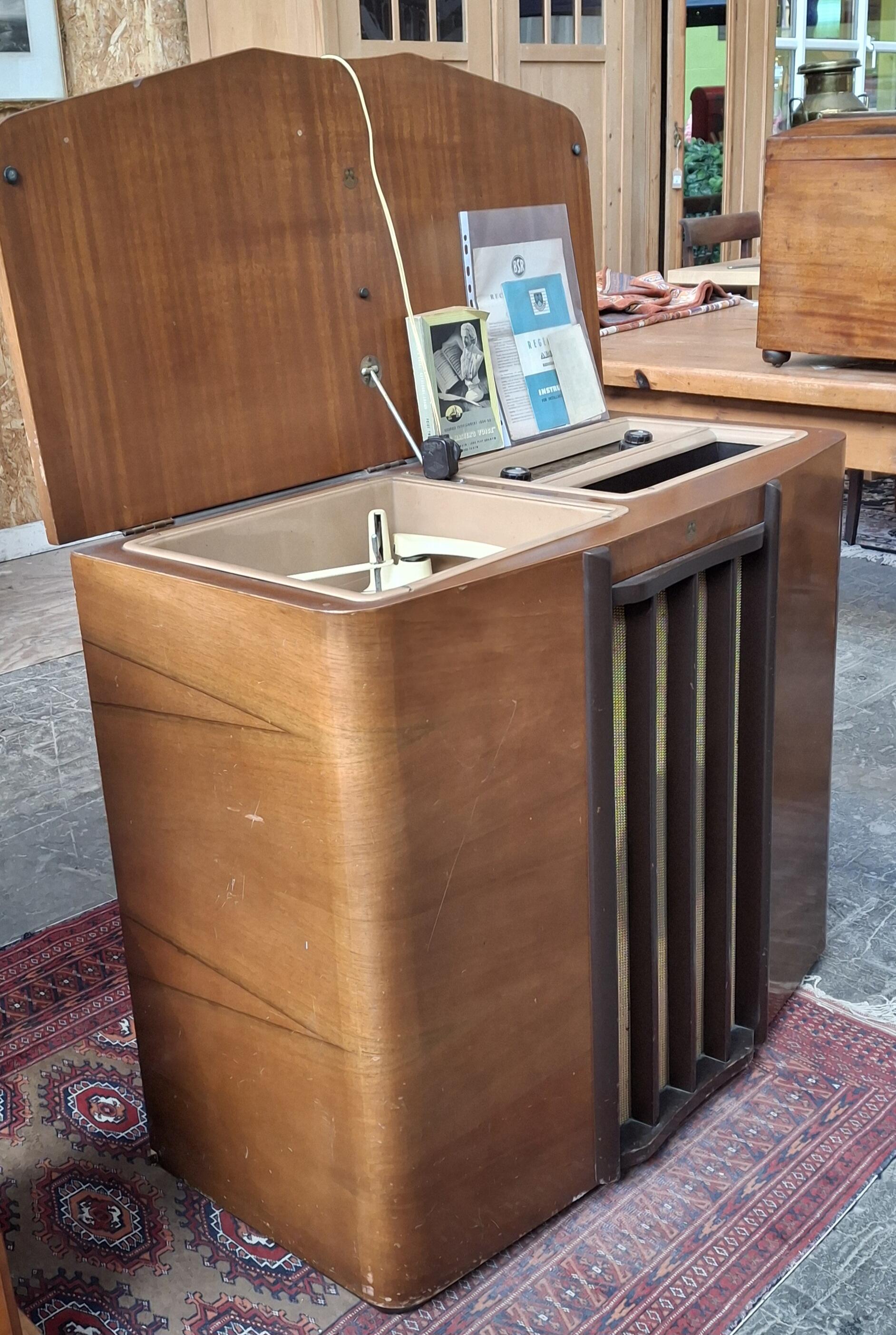Rema Radiogram Vintage 1950s Radiogram in Wood Cabinet