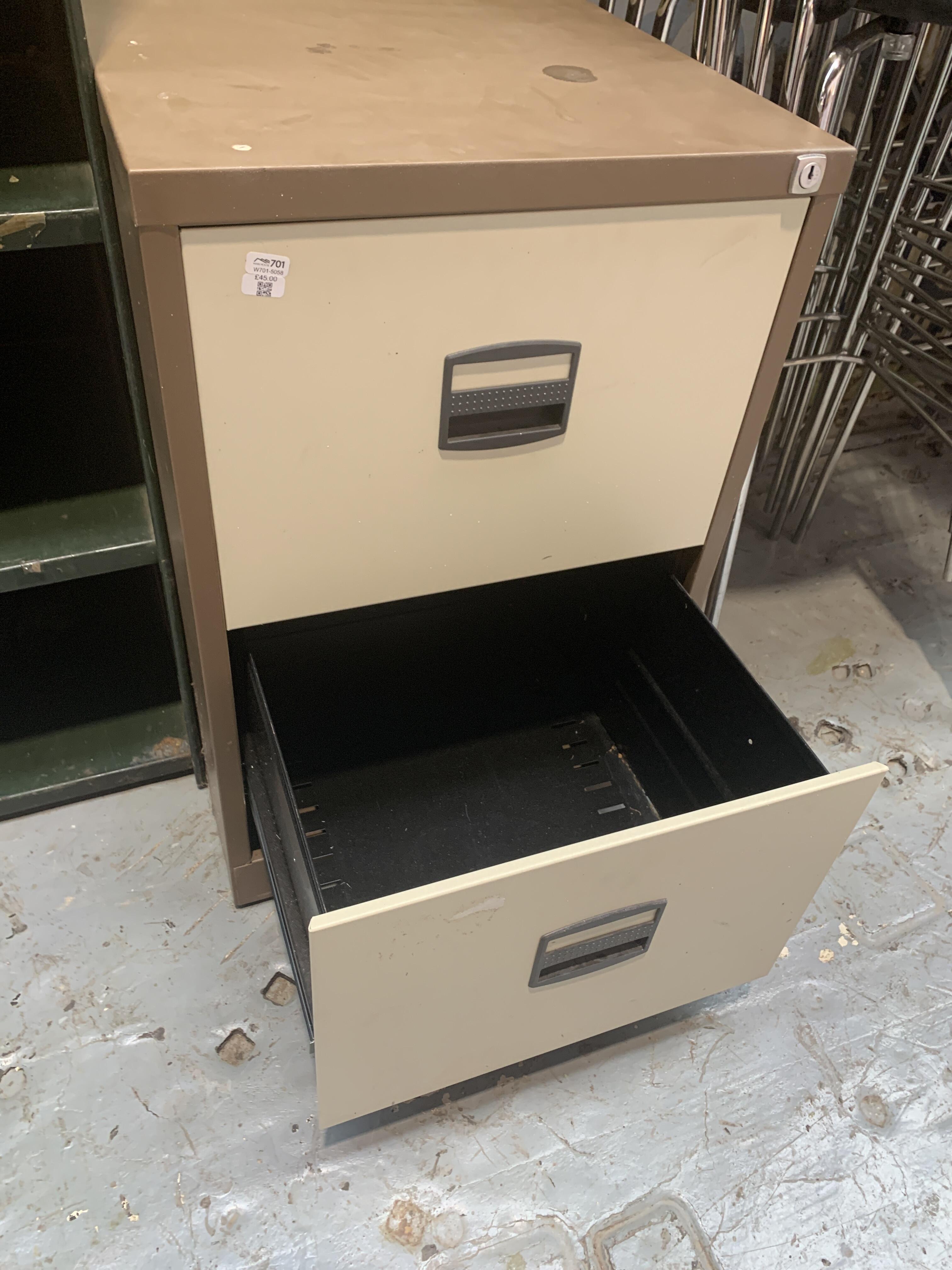Vintage Two-Door Metal Filing Cabinet