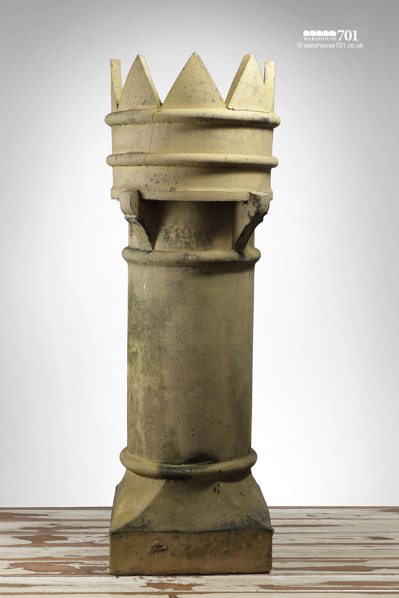 Large Reclaimed Bishop Style Buff Chimney Pot #1