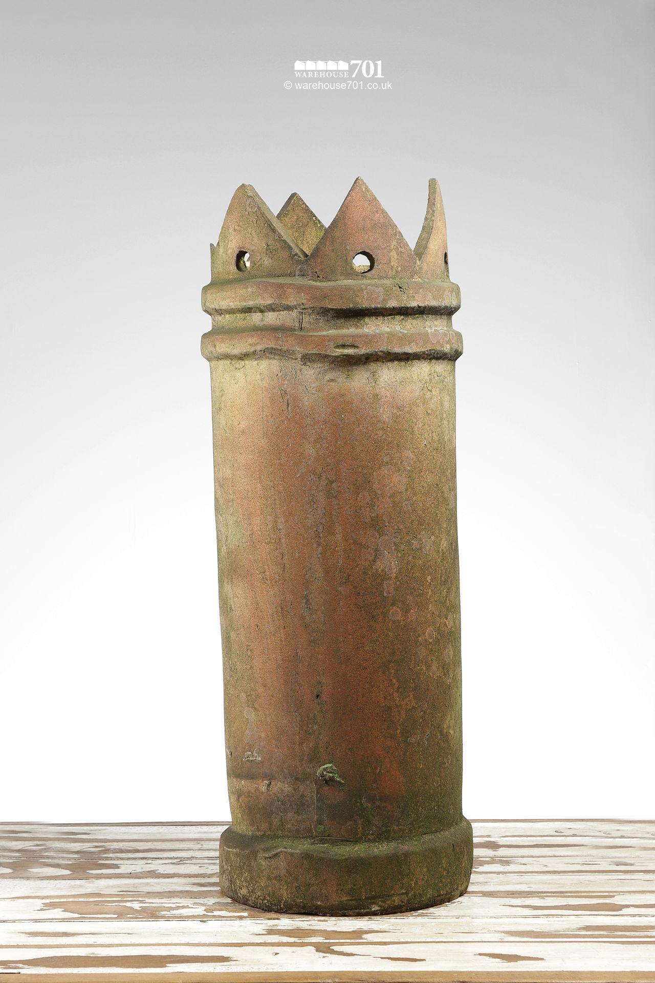 Very Old Perforated Crown Buff Chimney Pot