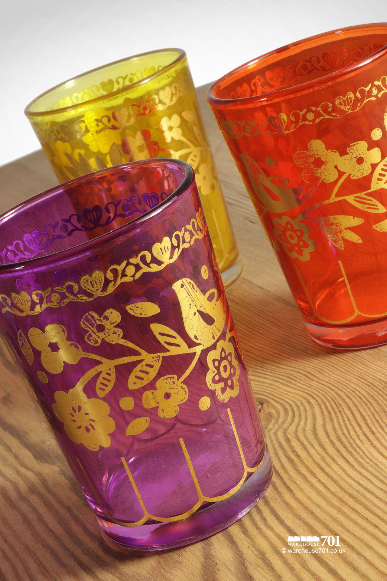 Colourful Gilded Effect Candle Light Glasses or Holders #2