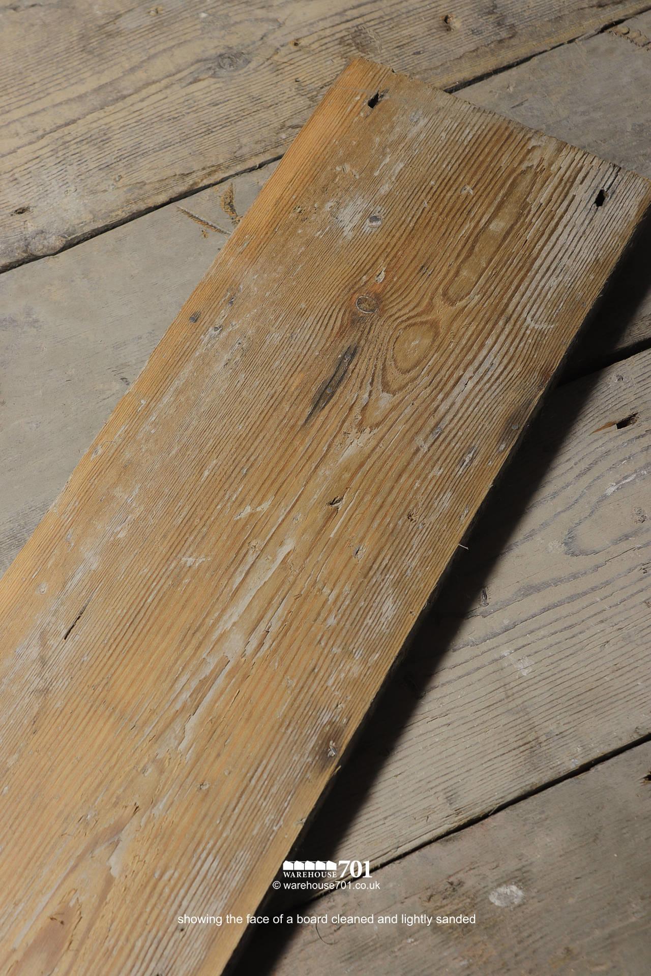 Reclaimed Victorian Straight Edged Old Pine Flooring Board #9
