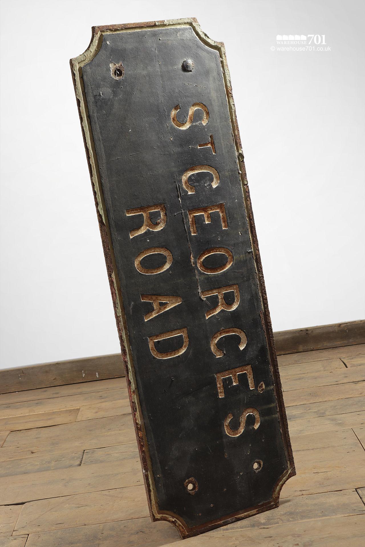 Lovely Old Cast Iron St Georges Road or Street Sign #1