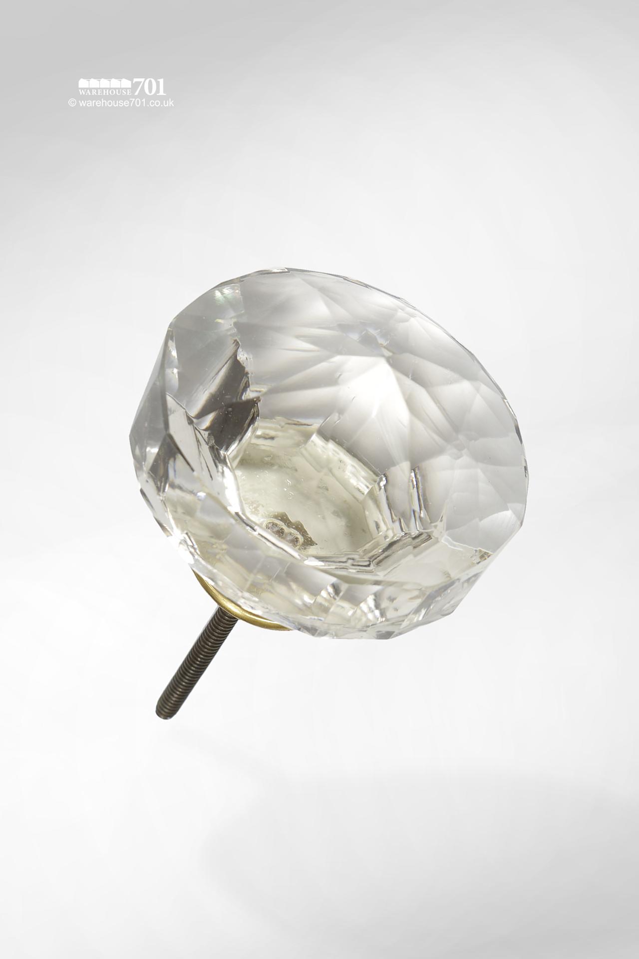 New Large Faceted Glass Door or Drawer Knob