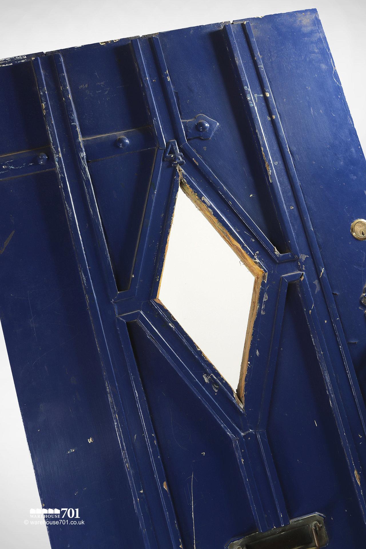 Old Blue External Diamond-Glazed Plank and Ledge Heavy Pine Door #3