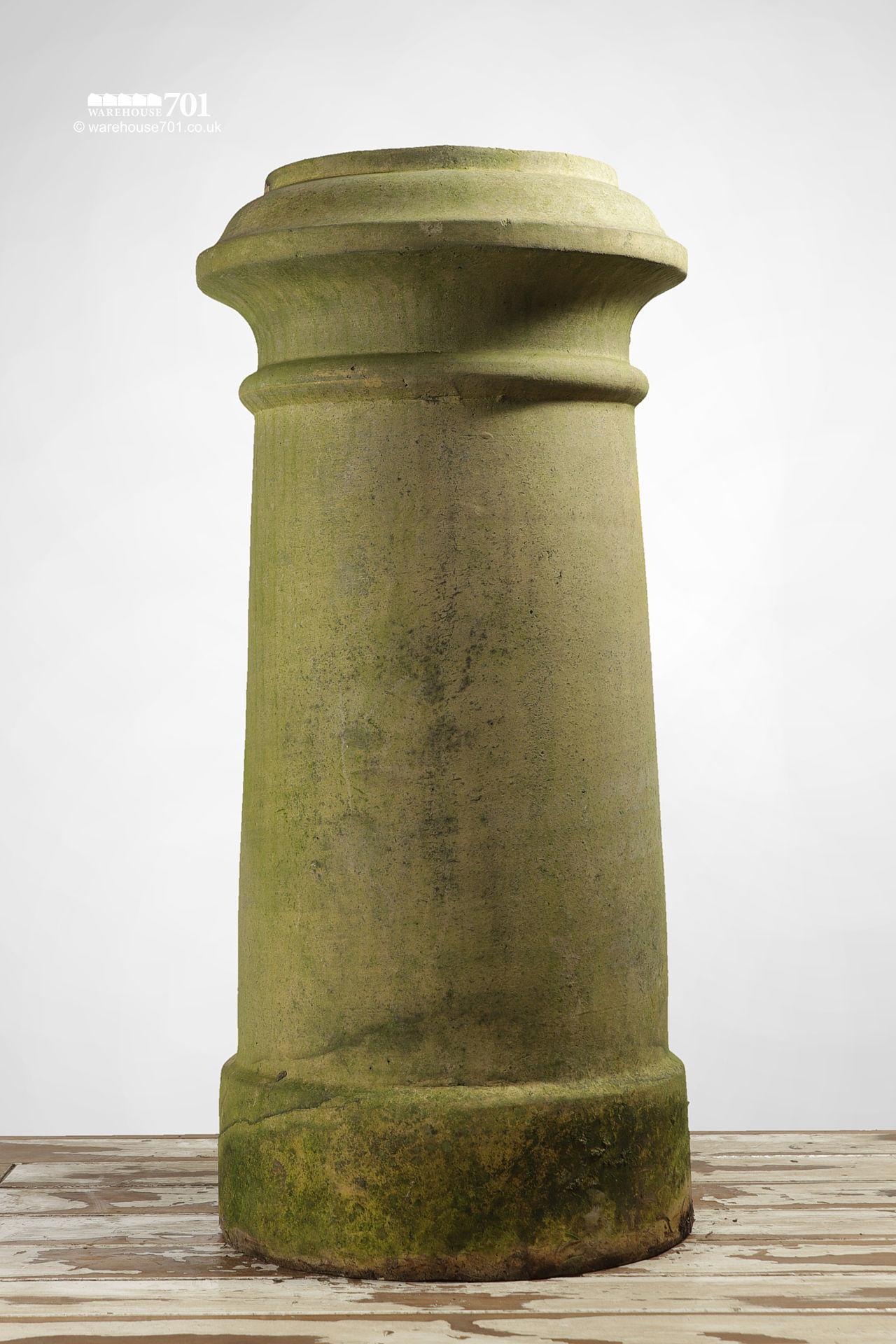 Pair of Salvaged Cream or Buff Clay Stylised Cannon Chimney Pots #5