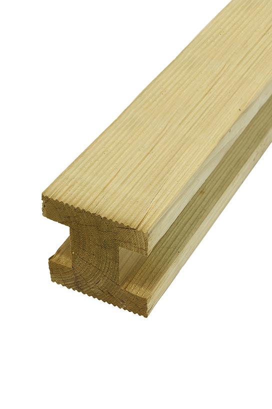 Wood Fence Post Double Slotted Intermediate 2.4m (8ft)