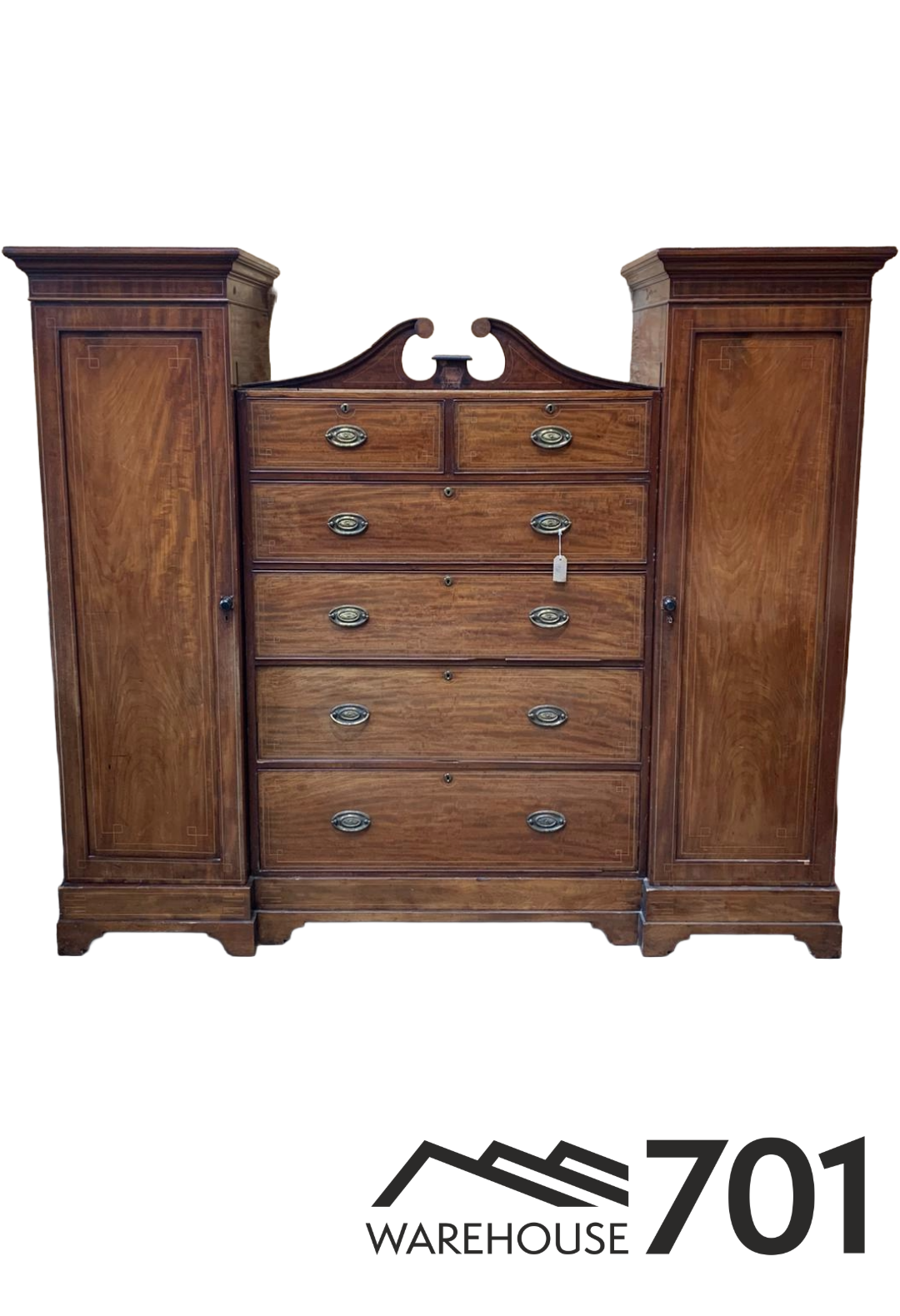 19th Century Mahogany and Chequer Inlaid Compactum