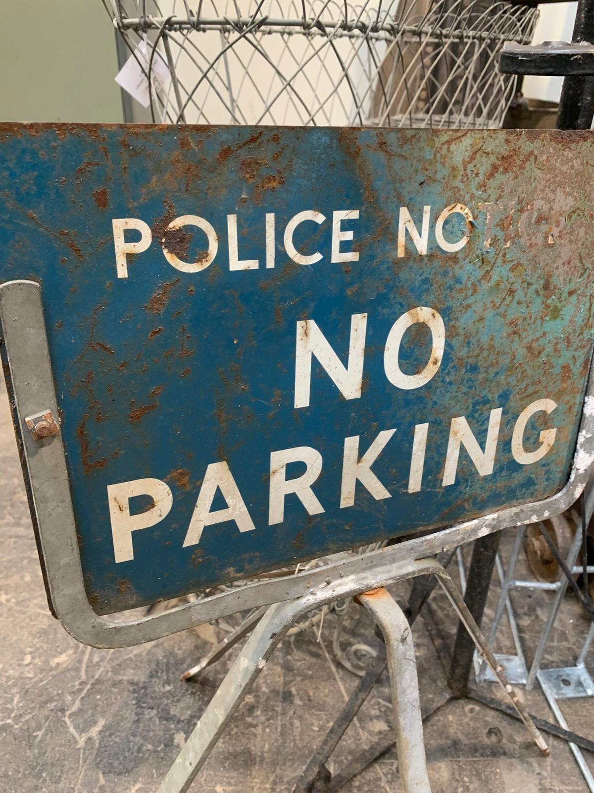 Vintage police no parking sign